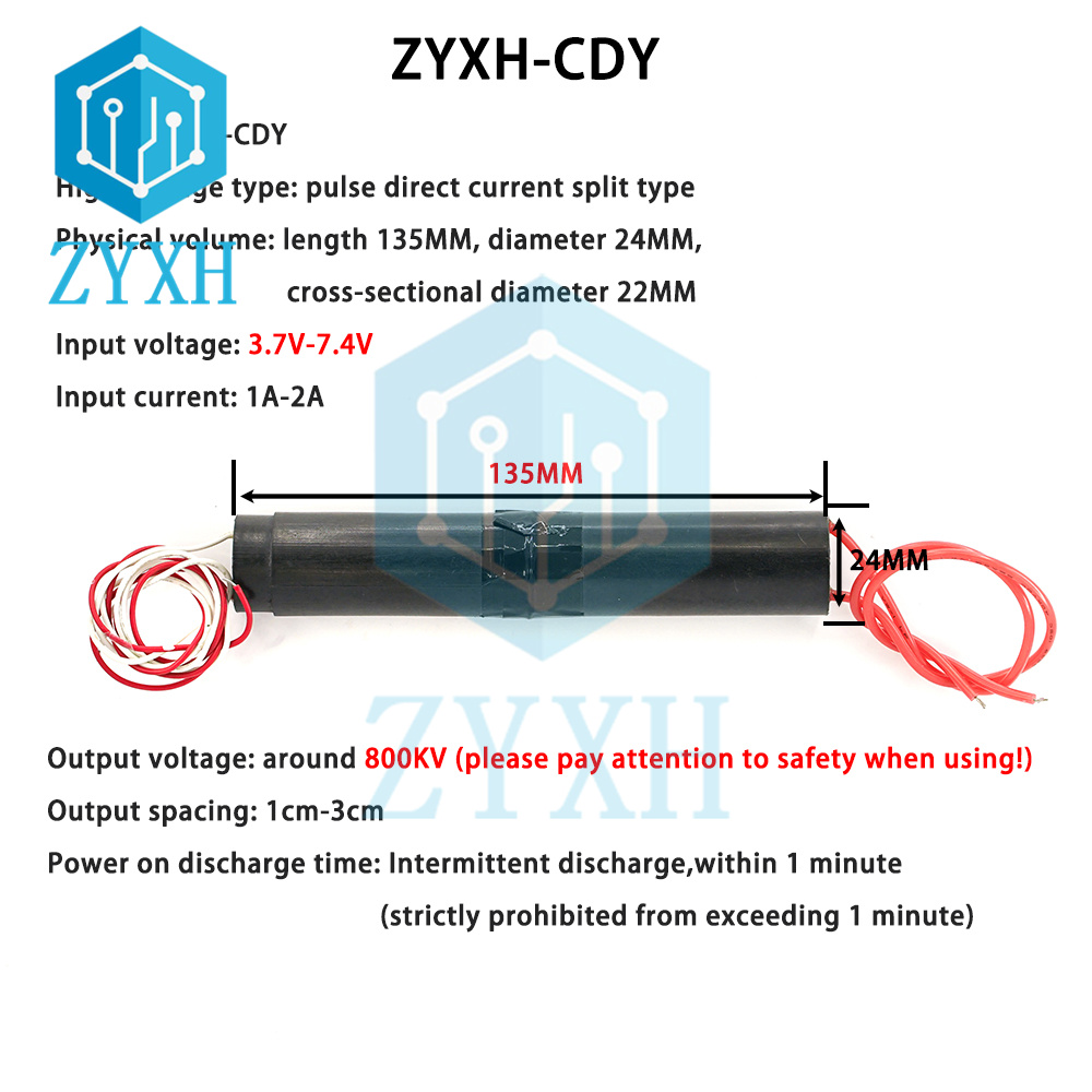 Boost Converter - Yüksek gerilim jeneratörü 3.7V-7.4V 6V-12V 60KV
