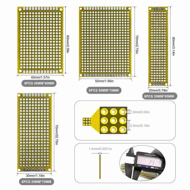 20 adet/grup PCB Prototip Kuru - Perfboard incelemesi ve fiyatı